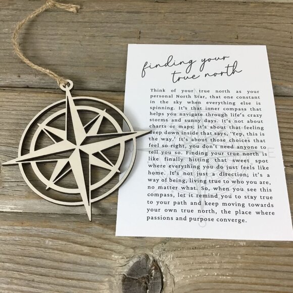 Compass Finding Your True North Story Card Ornament - Picture 4 of 5
